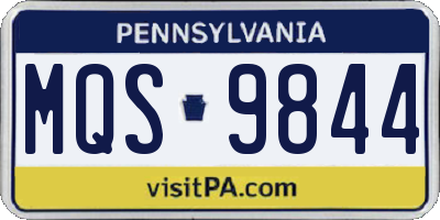 PA license plate MQS9844
