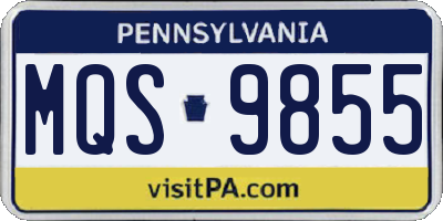 PA license plate MQS9855