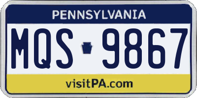 PA license plate MQS9867