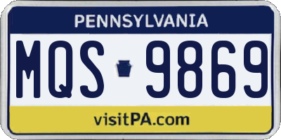 PA license plate MQS9869