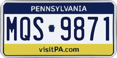 PA license plate MQS9871