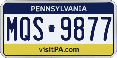 PA license plate MQS9877