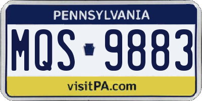 PA license plate MQS9883