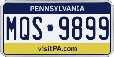 PA license plate MQS9899