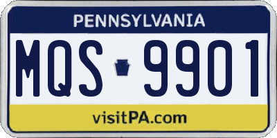 PA license plate MQS9901