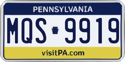 PA license plate MQS9919