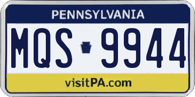PA license plate MQS9944