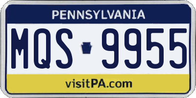PA license plate MQS9955