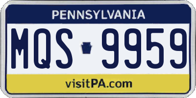 PA license plate MQS9959