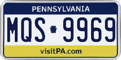 PA license plate MQS9969
