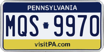 PA license plate MQS9970