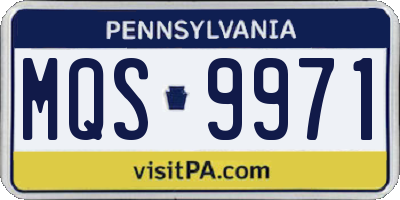 PA license plate MQS9971