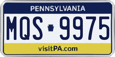 PA license plate MQS9975