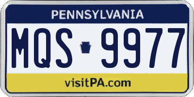 PA license plate MQS9977