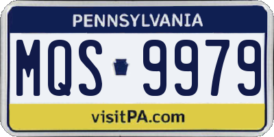 PA license plate MQS9979