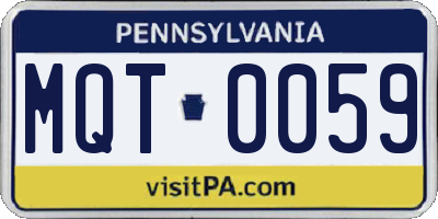 PA license plate MQT0059