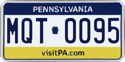 PA license plate MQT0095