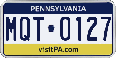 PA license plate MQT0127