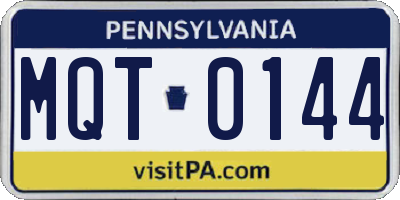 PA license plate MQT0144