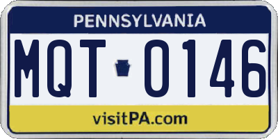 PA license plate MQT0146