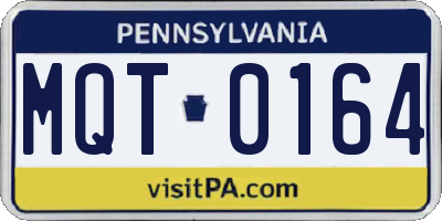 PA license plate MQT0164
