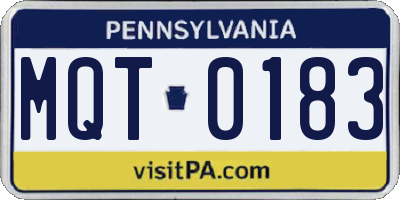 PA license plate MQT0183