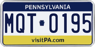 PA license plate MQT0195