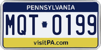 PA license plate MQT0199