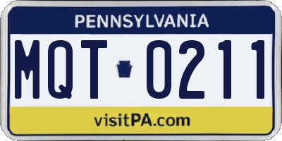 PA license plate MQT0211