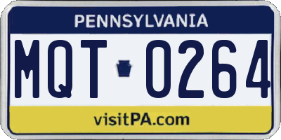 PA license plate MQT0264