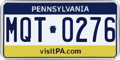PA license plate MQT0276