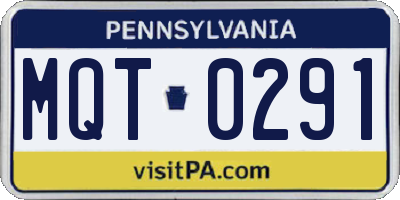 PA license plate MQT0291