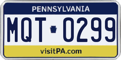 PA license plate MQT0299
