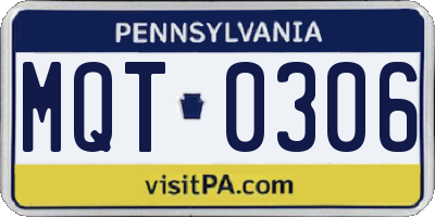 PA license plate MQT0306