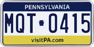 PA license plate MQT0415