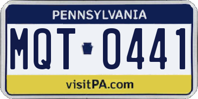 PA license plate MQT0441