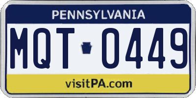 PA license plate MQT0449