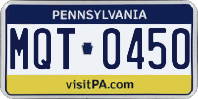 PA license plate MQT0450