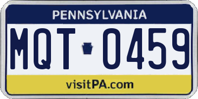 PA license plate MQT0459