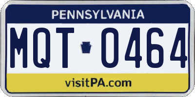 PA license plate MQT0464
