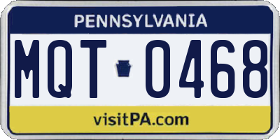 PA license plate MQT0468
