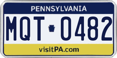 PA license plate MQT0482