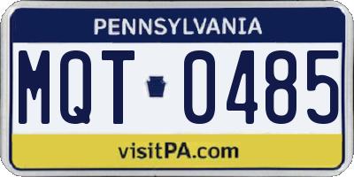 PA license plate MQT0485