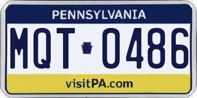 PA license plate MQT0486
