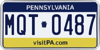 PA license plate MQT0487