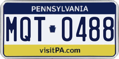 PA license plate MQT0488