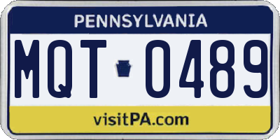 PA license plate MQT0489