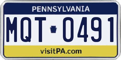 PA license plate MQT0491
