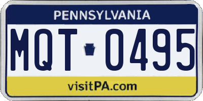PA license plate MQT0495