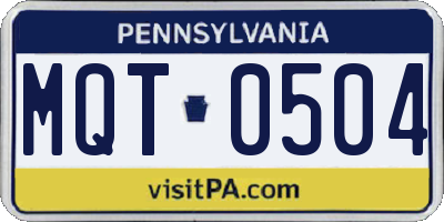 PA license plate MQT0504